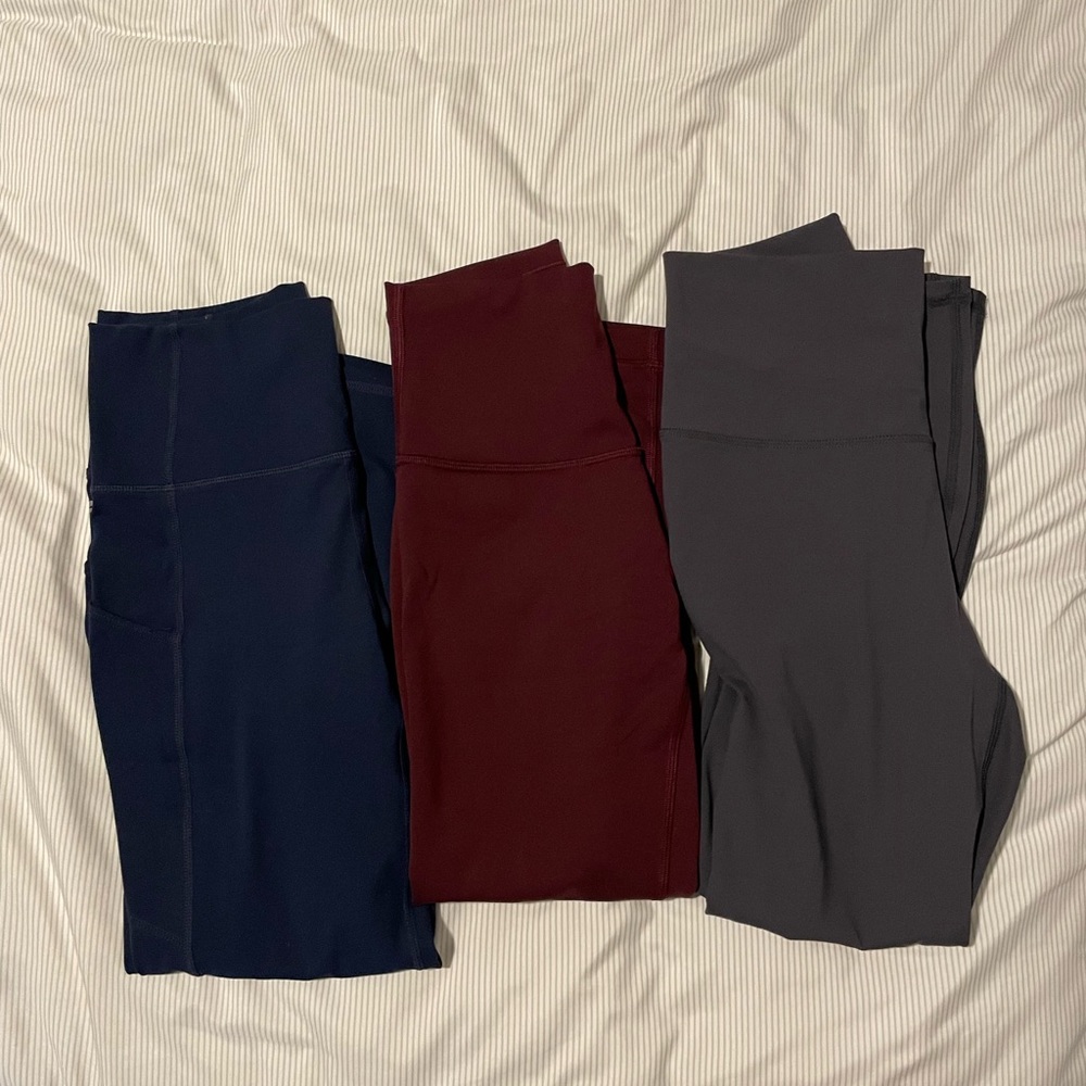 Leggings Bundle - Navy, Burgundy, and Gray